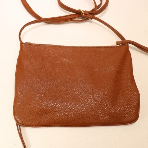 Kenneth Cole Reaction Brown Crossbody Bag with Diagonal Zippers - Picture 6 of 11